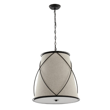 Milo 19" Rustic Farmhouse Iron LED Pendant - JONATHAN Y